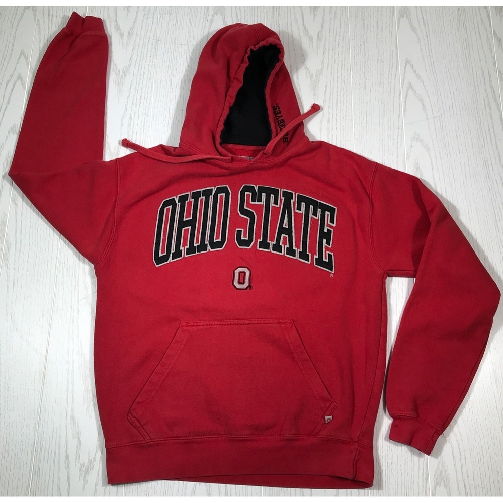 Vintage Y2K Ohio State Buckeyes Hoodie Men's Medium Red Pullover Scarlet & Gray